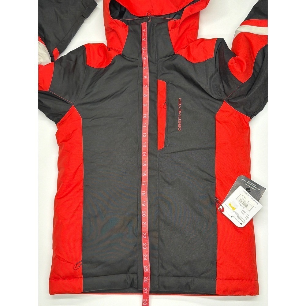Obermeyer Boys Insulated Fleet Ski‎ Snowboard Jacket Black Red Size L 10000mm - Picture 11 of 11